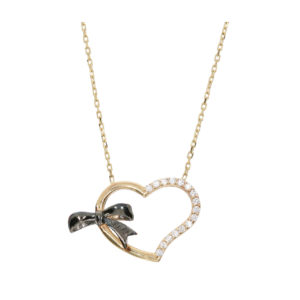 14K Gold Heart Symbol Pendant Necklace