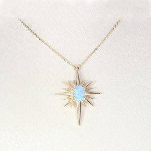 14K Gold Fancy North Star Pendant Necklace