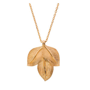 14K Gold Leaf Symbol Pendant Necklace