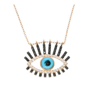 14K Gold Nostalgia Evil Eye Symbol Necklace