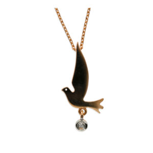 14K Gold Dove Symbol Fancy Necklace