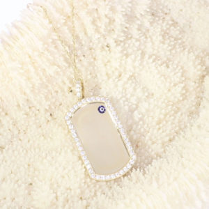14K Gold Fancy Evil Eye Plate Necklace