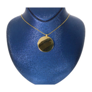 14K Gold Circle Plate Classic Necklace