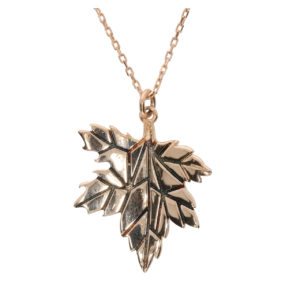14K Gold Leaf Symbol Pendant Necklace