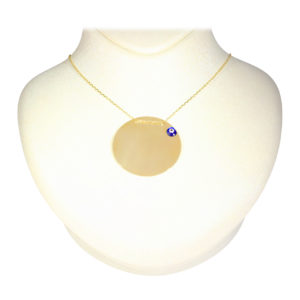 14K Gold Classic Evil Eye Disc Necklace