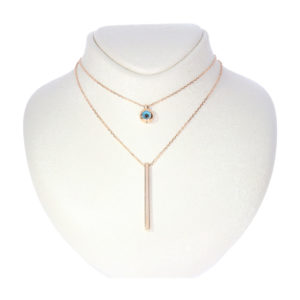 14K Gold Fancy Evil Eye Symbol Necklace