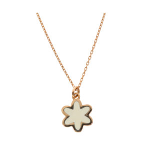14K Gold Flower Symbol Pendant Necklace