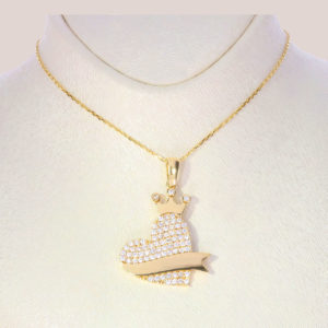 14K Gold Fancy Heart Pendant Necklace