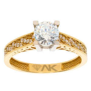 14K Gold Fancy Solitaire Ring