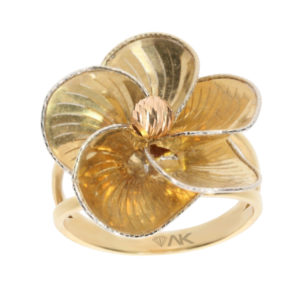 14K Gold Floral Statement Ring