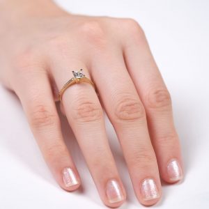 14K Gold Fancy Solitaire Ring