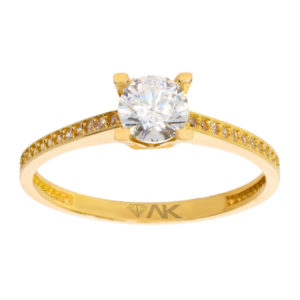 14K Gold Fancy Solitaire Ring