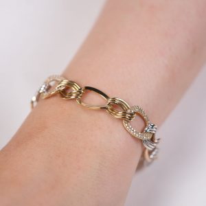 14K Gold Interlocking ID Bracelet