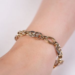 14K Gold Interlocking ID Bracelet