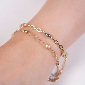 8K Gold Interlocking ID Bracelet