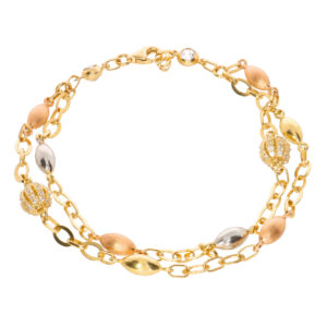 8K Gold Interlocking ID Bracelet