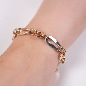 14K Gold Interlocking ID Bracelet