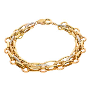 8K Gold Interlocking ID Bracelet