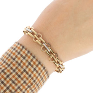 8K Gold Interlocking ID Bracelet