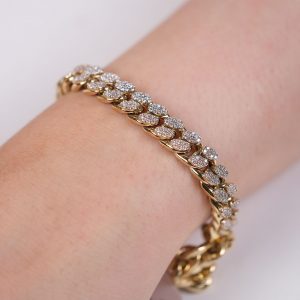 14K Gold Interlocking ID Fancy Bracelet