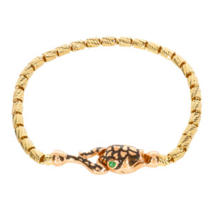 14K Gold Snake Motif Bracelet by Cetaş