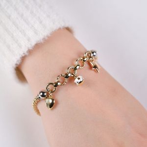 Cetaş 14K Gold Star Italian Bracelet