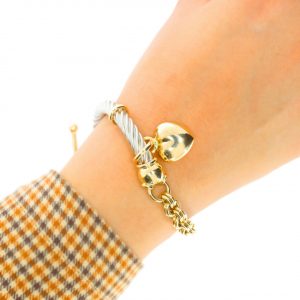 Cetaş 14K Italian Heart Bangle