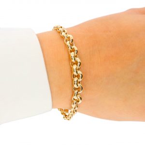 Cetaş 14K Italian Interlocking Nameplate Bracelet