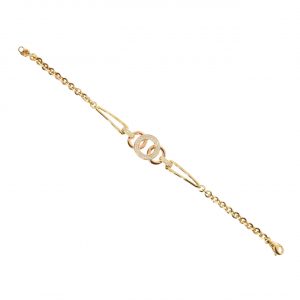 Cetaş 14K Ringed Nameplate Bracelet