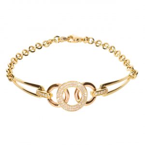 Cetaş 14K Ringed Nameplate Bracelet