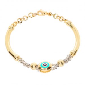 Cetaş 14K Evil Eye Charm Bracelet