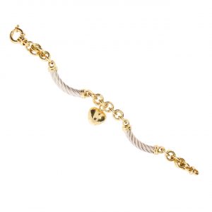 Cetaş 14K Twisted-band Heart-motif Bracelet