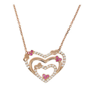 14K Gold Fancy Heart Pendant Necklace