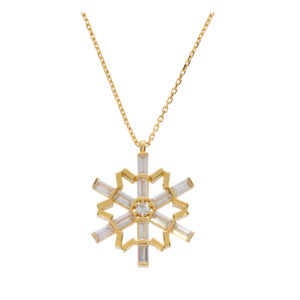 14K Gold Nostalgia Snowflake Pendant Necklace