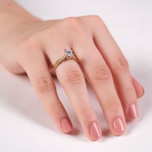 14K Gold Fancy Solitaire Ring