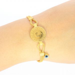 14K Frameless Quarter Gold Coin Bracelet