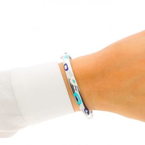 Cetaş 14K White Gold Bold Fortuna Cuff Bangle