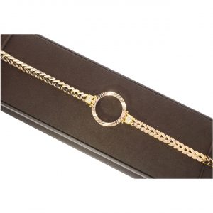 14K Herringbone Quarter Gold Bracelet