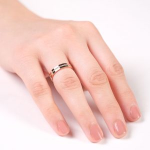 4mm Klasik Flat Bayan Taşlı Roz Alyans