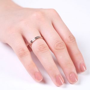 3mm Klasik Flat Roz Bayan Taşlı Altın Alyans