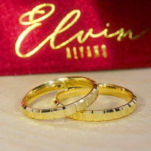 3mm Klasik Yanı Pahlı Yeşil Altın Alyans