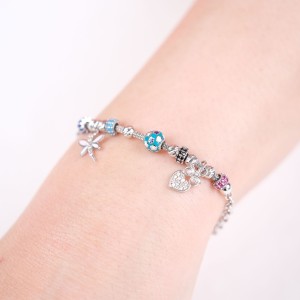 14K White Gold Italian Design Dorika Ball Bracelet
