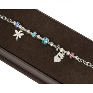 14K White Gold Italian Design Dorika Ball Bracelet