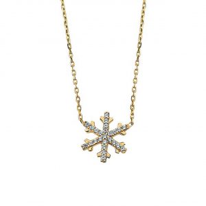 14K Gold Snowflake Necklace