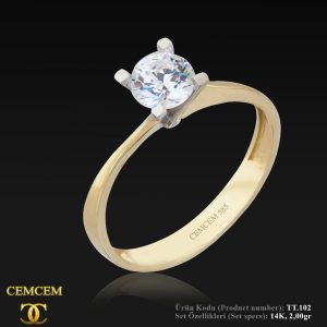 14K Gold Solitaire Ring
