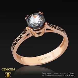 Antique-Style 14K Gold Solitaire Engagement Ring