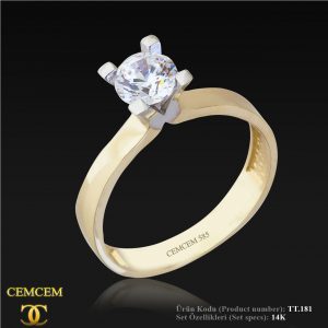 14K Gold Yellow Solitaire Ring