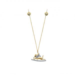 14K Gold Tulip Pendant Necklace