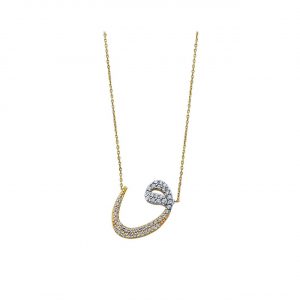 14K Gold Arabic Letter Vav Pendant Necklace