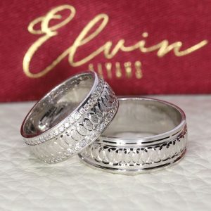 8mm Helezon Kalem İşlemeli Gümüş Alyans